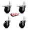 Service Caster 3.5'' Hard Rubber Swivel 7/16'' Grip Ring Stem Caster Set 2 Total Lock BRK, 4PK SCC-GRTTL20S3514-HRS-716138-2-S-2 - alternate 3